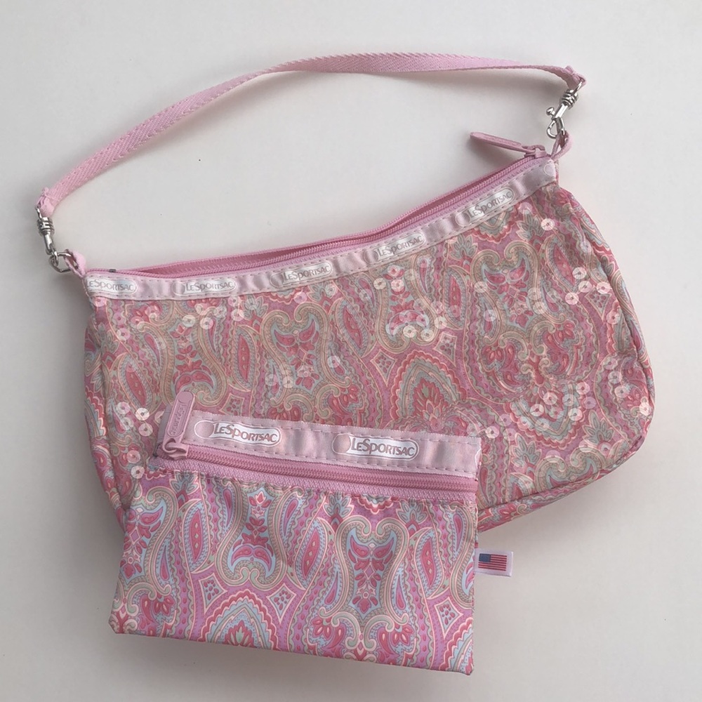 LeSportsac Small Clear Sequins Pink Paisley shoulder bag